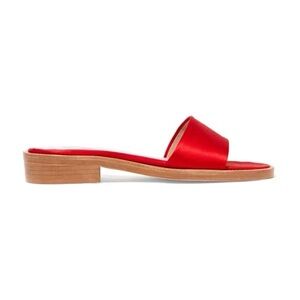 MR by Man Repeller Red Satin Slides